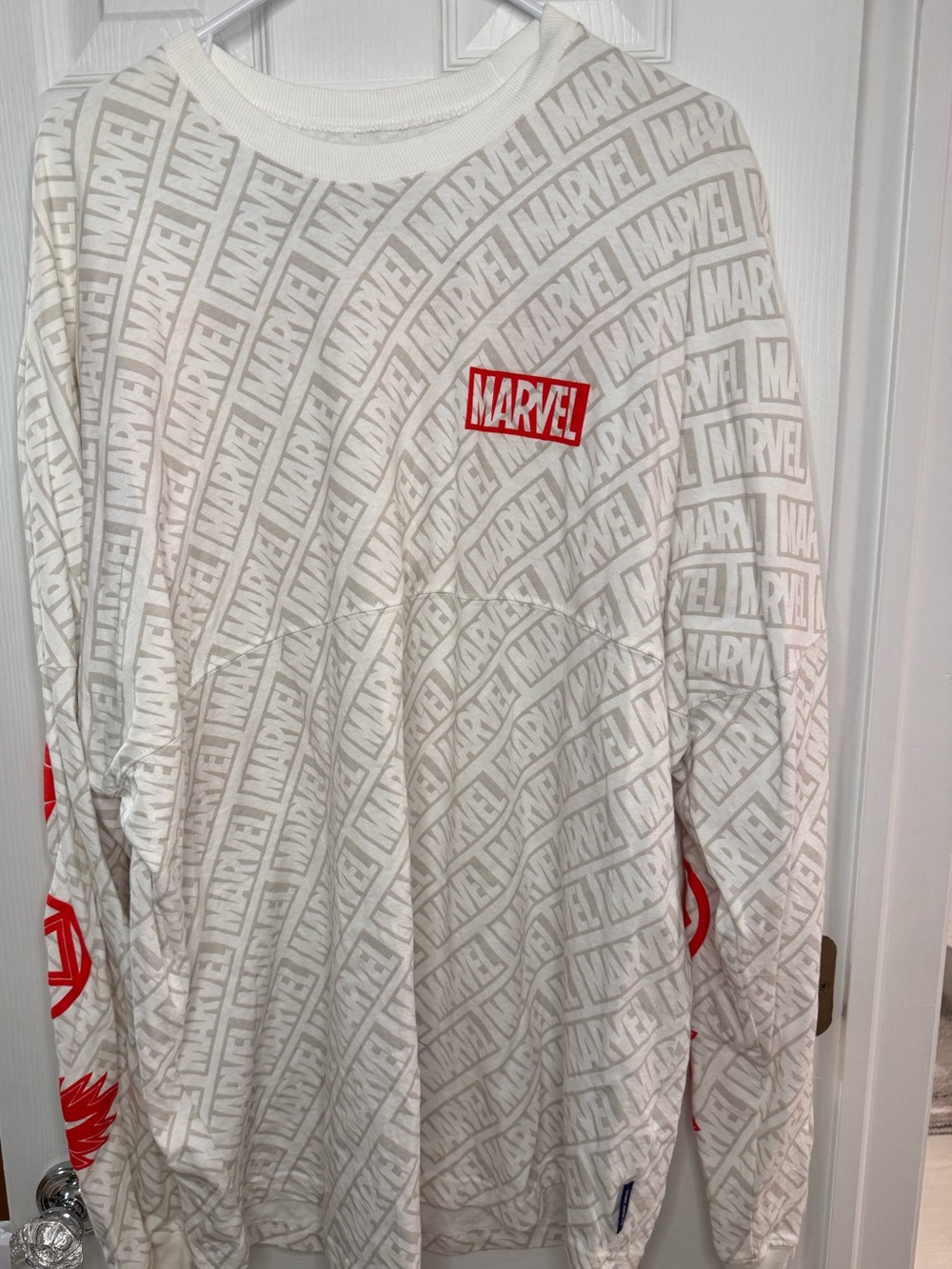 Disney’s Marvel White Spirit Jersey with Red Logo Patch